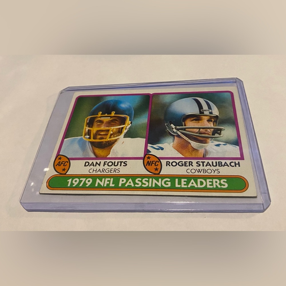 Roger Staubach/Dan Fouts 1979 NFL Passing Leaders 1980 Topps Football Card